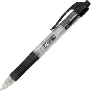 Integra Retractable 0.7mm Gel Pens 0.7 mm Medium Pen Point - Retractable - Black Ink - Gel-based - Clear Barrel - Metal Tip - 1 Dozen