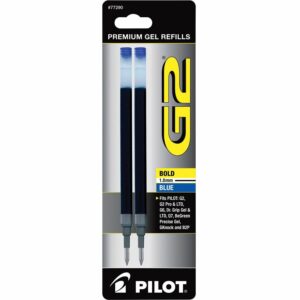 Pilot G2 Bold Gel Pen Refills 1 mm , Bold Point - Blue Ink - Smear Proof - 2 / Pack