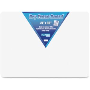 Flipside Products Flipside Unframed Dry Erase Board 24" (2 ft) Width x 36" (3 ft) Height - White Surface - Rectangle - 1 Each