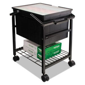 Advantus Heavy-Duty File Shuttle, Metal, 1 Shelf, 17.13" x 14.25" x 20", Black