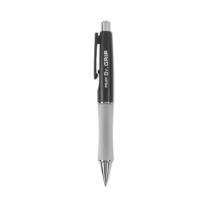 Pilot Dr. Grip Ballpoint Pen, Retractable, Medium 1 mm, Black Ink, Black Barrel